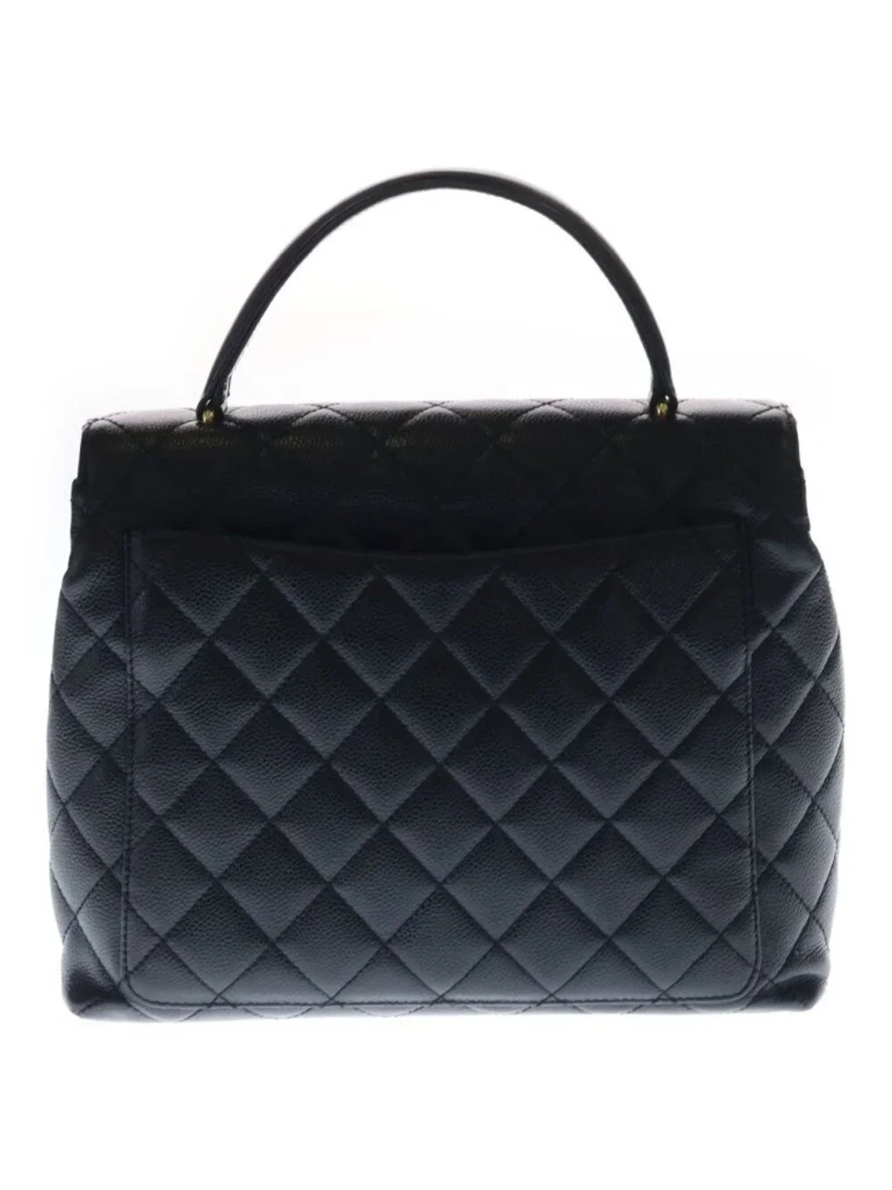 Chanel Quilted CC Logo Turnlock Top Handle Kelly Handbag